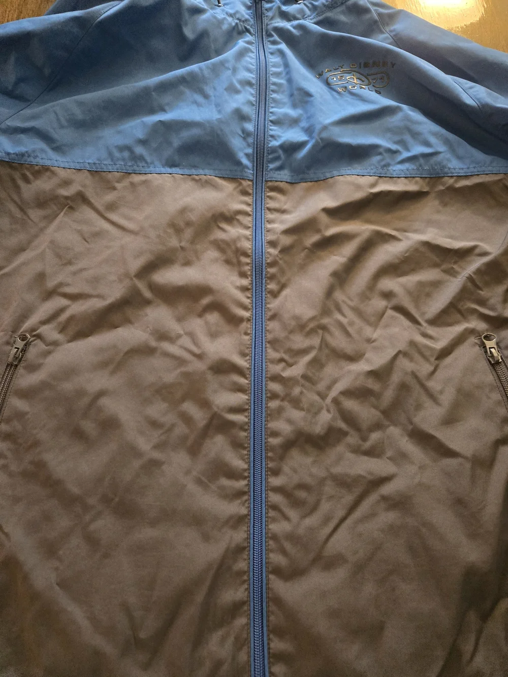 Disney Parks Authentic L  Blue/gray Jacket with Gold Walt Disney World Emblem